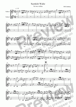 page one of Scottish Waltz for two violins