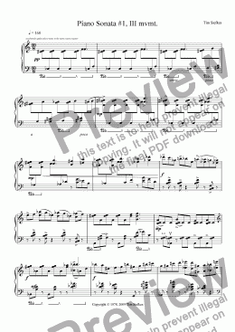 page one of Piano Sonata #1, III mvmt.