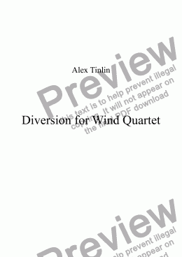 page one of Diversion for Wind Quartet