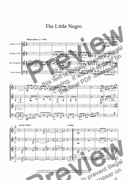 page one of The Little Negro (wind quartet)