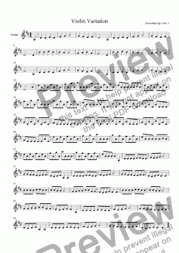 page one of Violin Variation #1