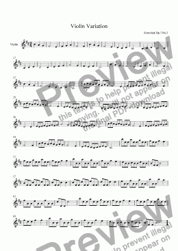 page one of Violin Variation #2