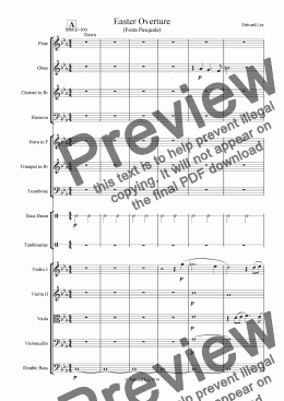 page one of Easter Overture (for amateur orchestra)