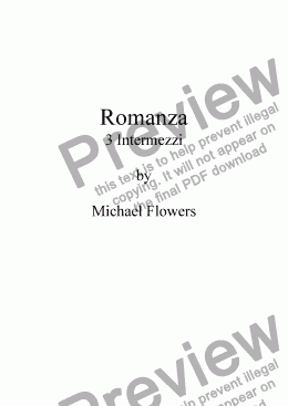 page one of Romanza ~ 3 Intermezzi for Piano