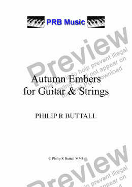 page one of Autumn Embers (Guitar & Strings/Organ)