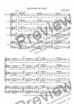 page one of Shadow of God (SATB) 