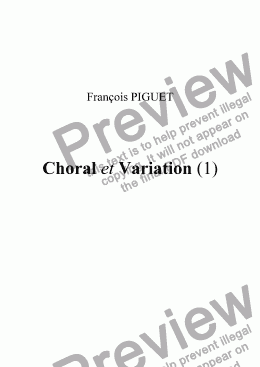 page one of Choral et Variation 