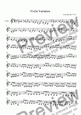 page one of Violin Variation #3
