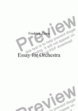 page one of Essay For Orchestra