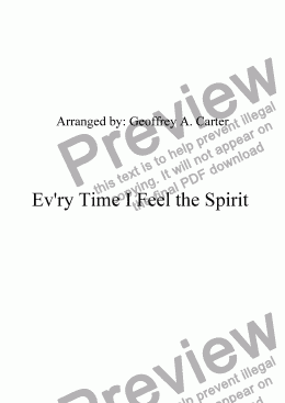 page one of Ev’ry Time I Feel the Spirit 