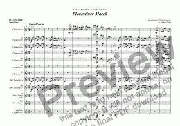 page one of Florentiner March arr. for Clarinet Ensemble