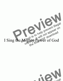 page one of I Sing the Mighty Power of God