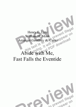 page one of Abide with Me (Fast falls the Eventide)
