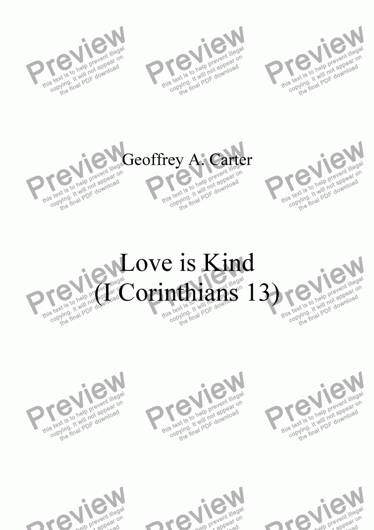 page one of Love is Kind