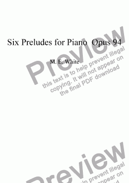 page one of Six Preludes for Piano Opus 94