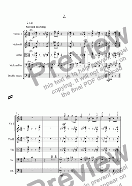 page one of AFRO-DISIACS for String Orchestra (2st Movement)