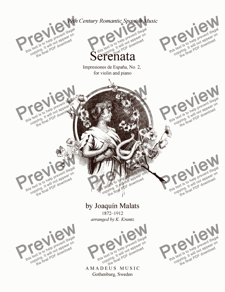 page one of Serenata española for violin and piano