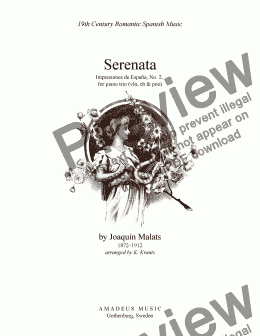 page one of Serenata española for violin, piano and contrabass