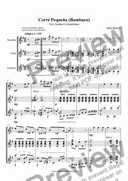 page one of Corre Pequena (Bambuco) - Trio Andino Colombiano