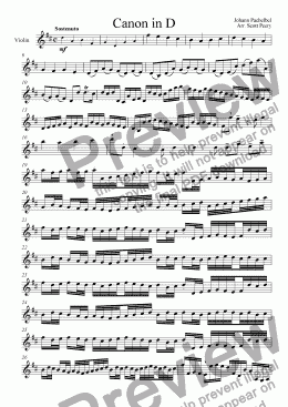 page one of Canon for for solo violin/instrument