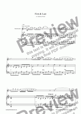 page one of First & Last [Recorder or  Flute]