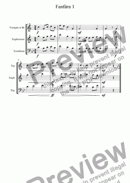 page one of Intrada for brass trio