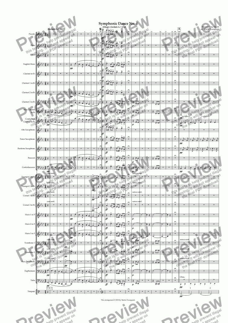 page one of Symphonic Dance No. 4