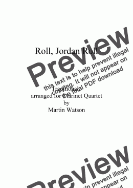 page one of Roll, Jordan Roll for Clarinet Quartet.