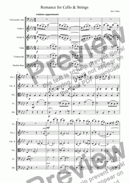 page one of Romance for Cello & Strings