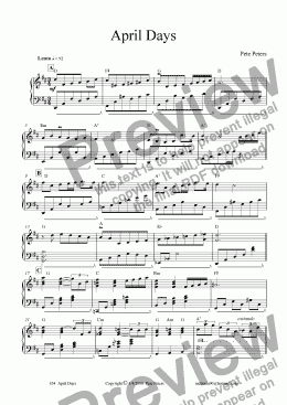 page one of April Days (Piano solo)