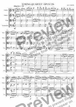 page one of String Quartet  Opus 126