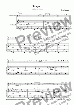 page one of Tango 1  [Peters]  solo inst + pno