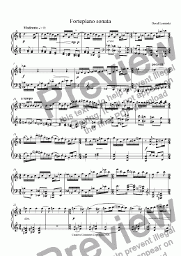 page one of Fortepiano sonata (Sonata for fortepiano or piano)
