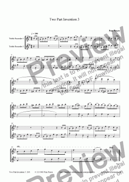 page one of Two Part Invention 3 [Duet]
