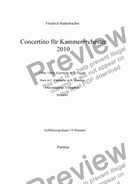 page one of Concertino für Kammerorchester