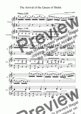 page one of Handel: Arrival of the Queen of Sheba