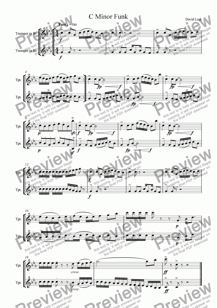 page one of C Minor Funk 
