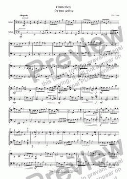 page one of CHATTERBOX - for two cellos