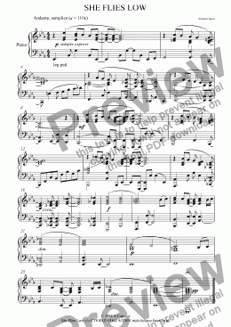 page one of She Flies Low - Piano