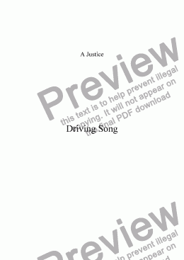 page one of Driving Song