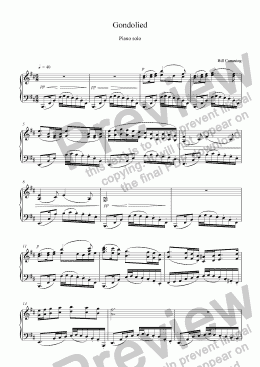 page one of Gondolied for piano