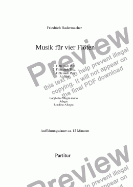 page one of Musik für vier Flöten
