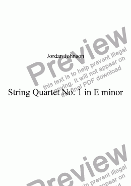 page one of String Quartet No.1 in E minor