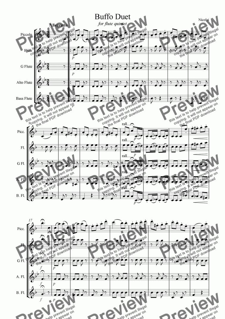 page one of Buffo Duet