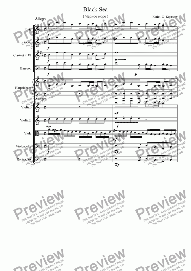 page one of Allegro.Black Sea.op.13 Kerim Z. Kaytazov.2010.