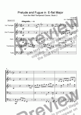 page one of Prelude and Fugue in E-flat Major (WTC Book 2)