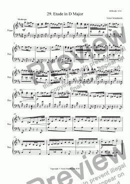 page one of Etude in D Major