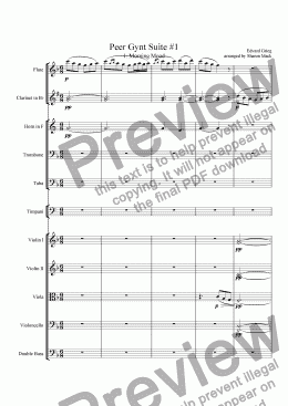 page one of Peer Gynt  Suite No. 1:  Morning Mood
