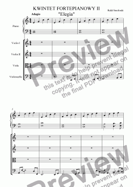 page one of Elegía (kwintet fortepianowy II)