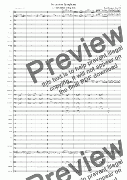 page one of Symphony No 59 1st movement "The Chimes of Big Ben"